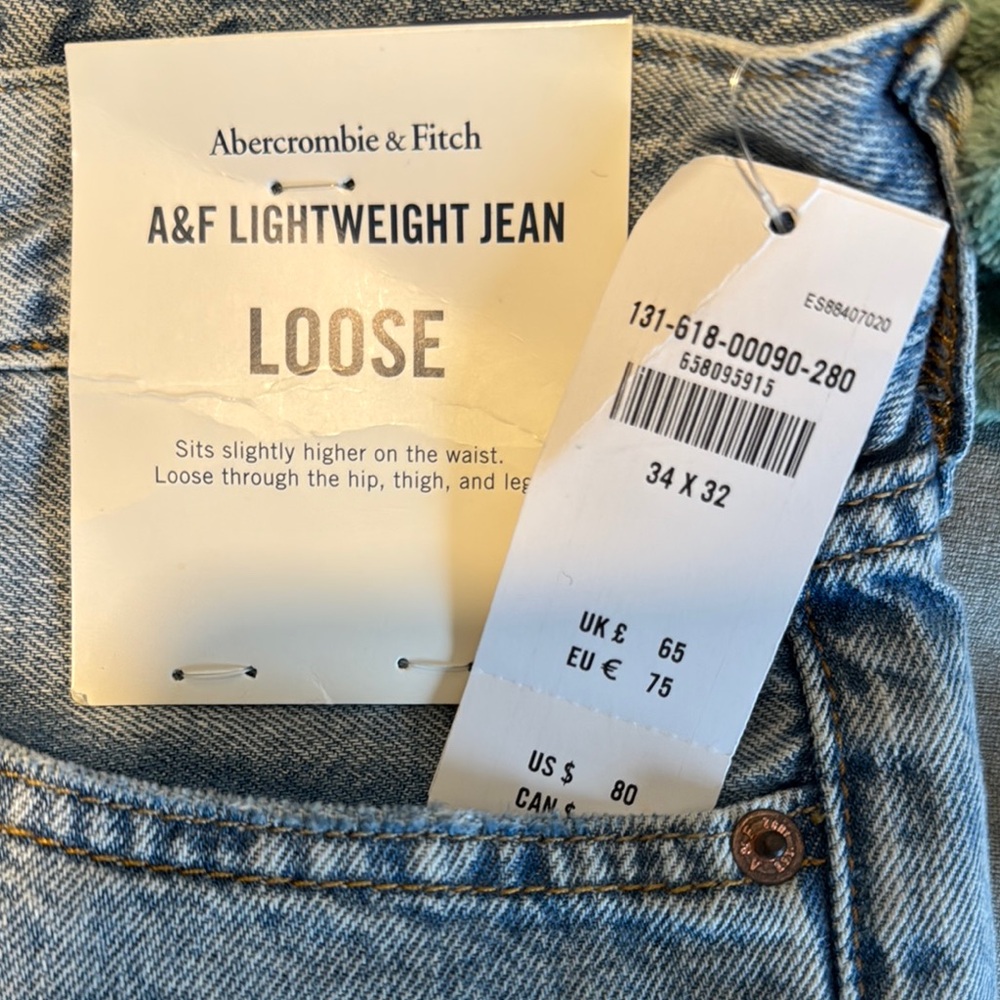 Abercrombie & Fitch Blue Relaxed Jeans - Picture 2 of 3